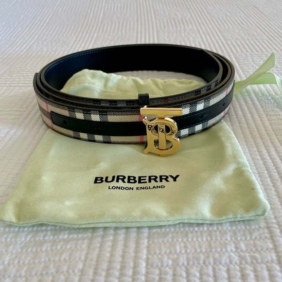Burberry Beige/Black/Gold Reversible Belt - Picture 1 of 4